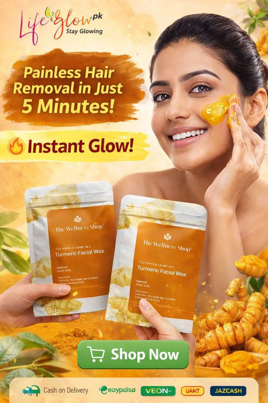 Natural Turmeric Facial Wax Powder, Painless Hair Removal - lifeGlow