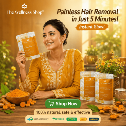 Natural Turmeric Facial Wax Powder, Painless Hair Removal - lifeGlow