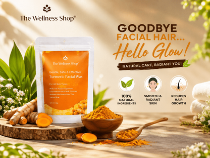 Natural Turmeric Facial Wax Powder, Painless Hair Removal - lifeGlow