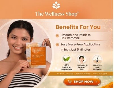 Natural Turmeric Facial Wax Powder, Painless Hair Removal - lifeGlow