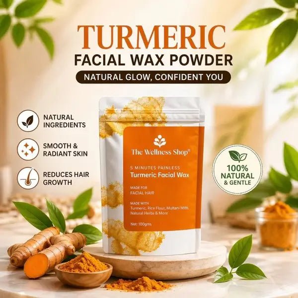 Natural Turmeric Facial Wax Powder, Painless Hair Removal - lifeGlow