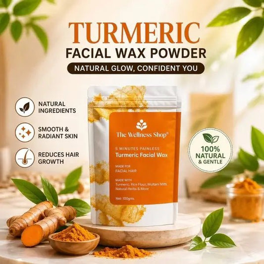 Natural Turmeric Facial Wax Powder, Painless Hair Removal - lifeGlow