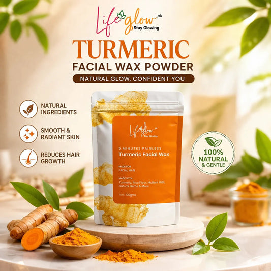 Natural Turmeric Facial Wax Powder, Painless Hair Removal - lifeGlow